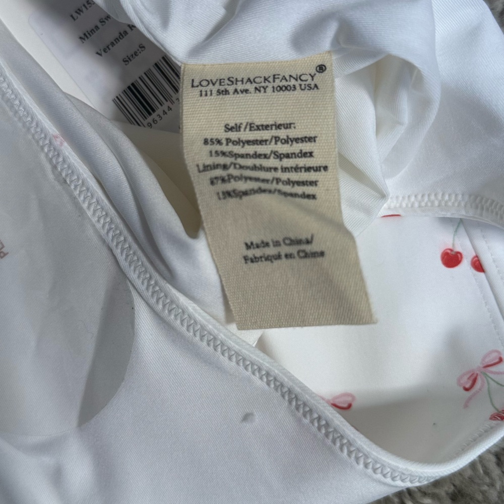 LoveShackFancy Veranda Mina One Piece | Cherry Bow Print | Dustbag | NWT | S - Picture 14 of 15